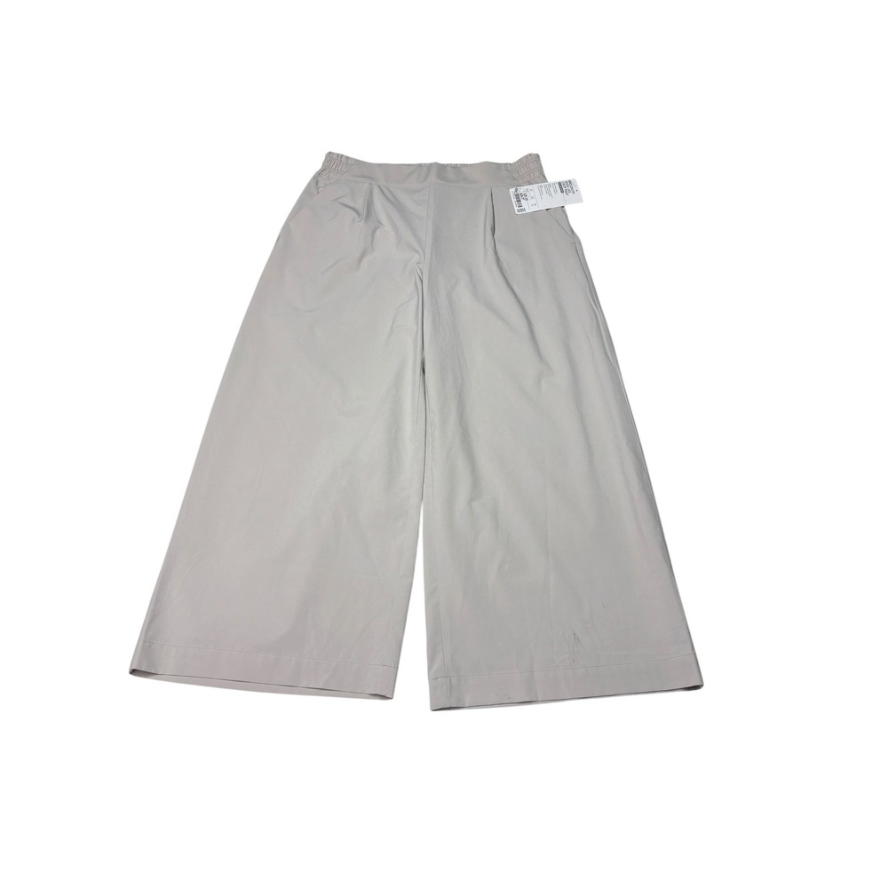 NWT Athleta Brooklyn Wide Leg Crop Pant Grey Featherweight Stretch Women 8 30X24